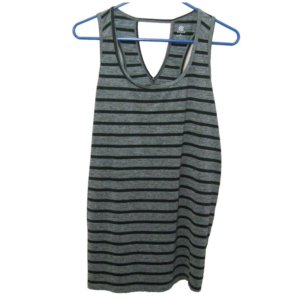 Champion Tank Top Womens XL Gray Striped Sleeveless Shirt Top Gym Fitness Summer